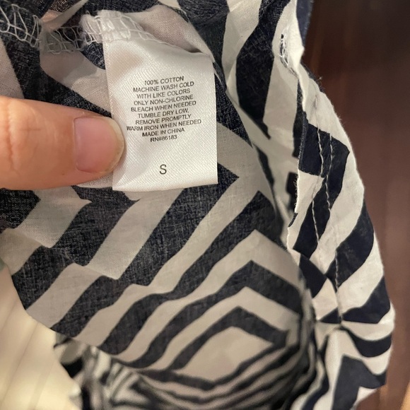 Chevron Aztec Swim Cover up Navy White Sleeveless Small - Picture 5 of 5